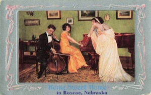 Postal en relieve NE Roscoe Nebraska-Hogar Dulce Hogar-Antigua De colección c1907 (D19) - Imagen 1 de 4