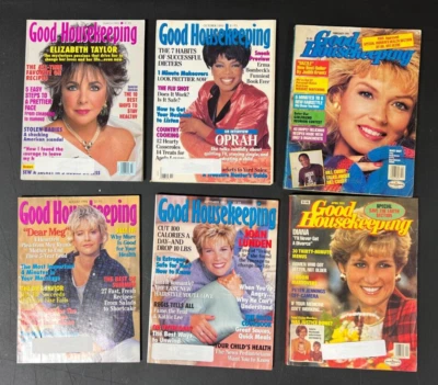 6 Good Housekeeping Magazines -1991/1995-Oprah,Diana,Elizabeth + 3 more Foto 1 de 4