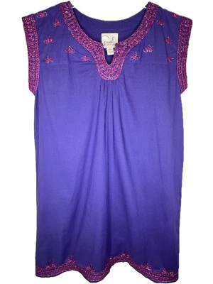 Vestido Peek Kids BOUTIQUE Púrpura con Bordado Rosa Niñas Talla 10 Foto 1 de 4