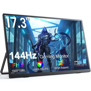 17,3 Zoll Tragbarer Monitor 144Hz FHD Laptop Screen Extender Gaming Monitor - Afbeelding 1 van 10