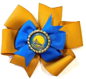 Beautiful Golden State Warriors inspired hair bow for girls. - Picture 1 of 3