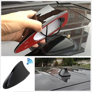 Auto Shark Fin Roof Car Antenna FM/AM Antena Radio w/ Screw Black - Picture 1 of 11