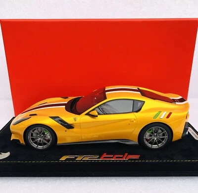 1:18 BBR Ferrari F12 TDF Giallo Tristrato Yellow/black Stripe Limited # 1/10 - Image 1 of 4