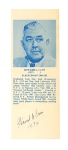 HOWARD CANN signed 1968-1974 BASKETBALL HALL OF FAME BOOKMARK - Picture 1 of 1