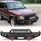 Front Bumper For 1999-2004 Land Rover Discovery 2 II w/ Winch Plate LED Lights
