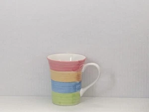 Vintage, Multicolor  Gibson Rainbow Mug  Pottery Stoneware  Ridge Textured 4.5” - Picture 1 of 4