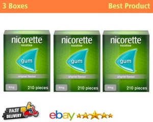 Nicorette Original Flavour Gum 4mg (210 Pieces) Expiry 2026 3 Pack - Picture 1 of 1