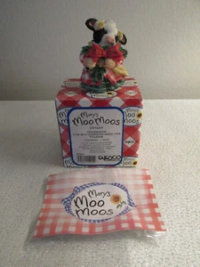 1994 MARY'S MOO MOOS HEFFERGREEN COW CHRISTMAS HOLIDAY FIGUR BOX & POSTKARTE - Bild 1 von 6