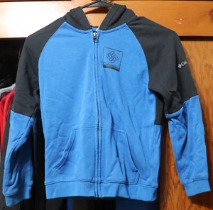 Columbia Jacket Hoodie Full Zip Blue Black Colorblock Youth Boys Small YS 8 - Picture 1 of 5