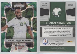 2018 Panini Prizm World Cup Green Crystal Prizm /25 Fahad Al-Muwallad #171