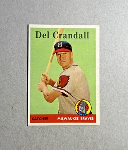 Carta Baseball Vintage 1958 Topps #390 Del Crandall. EXMT+ - Foto 1 di 2