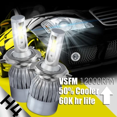 2x CREE LED Chips 488W 48800LM H4 9003 HB2 Headlight Kit H/L Beam Bulbs 6000K - Image 1 of 4