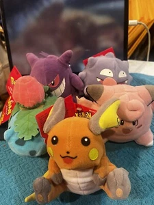 Five Mixed Pokemon Beanie Plush Nintendo Hasbro 1999 Beanbags - Picture 1 of 1