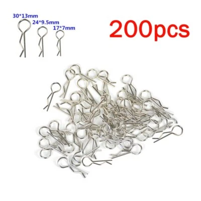 200Pcs R Buckles Fixed Clips Pins Latch For 1/10 1/8 1/16 RC Cars Shell Body USA - Image 1 of 4