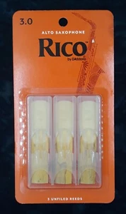 D'Addario Rico Alto Saxophone Reeds 3.0 Strength 3 Count Pack - Picture 1 of 2