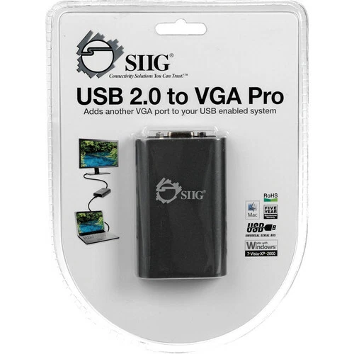 SIIG USB 2.0 to VGA Pro Display Adapter Extender Powered b DisplayLink 1920x1080 - Image 1 of 4
