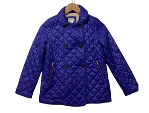 EUC Crewcuts Girls Size 10 Quilted Puffer Jacket Coat Fleece Lined Purple - Picture 1 of 6