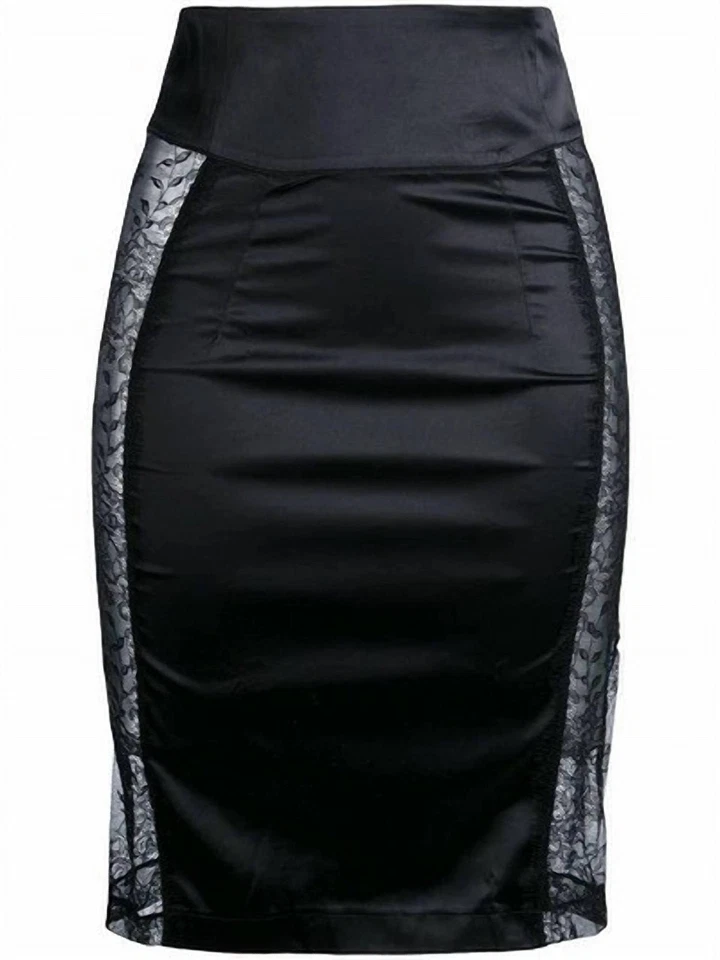 Saia de Cetim Feminina Maison Close Villa Preta - Imagem 1 de 1