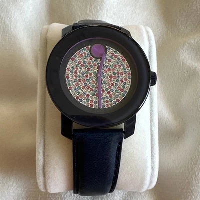Movado Bold Watch with Rainbow Crystal Museum Dial Model 3600263 Needs Battery - Image 1 of 4