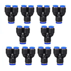 3/8 OD Push to Connect Y Spliter 3 Way Wye Quick Push Lock Adapter (Pack of 10) - Picture 1 of 5