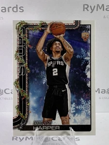 Dylan Harper RC 2025-26 Topps Basketball Holiday #H162 Base San Antonio Spurs - Picture 1 of 2