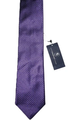Corbata Hart Schaffner Marx para Hombres 100% Seda Púrpura Tejido Geométrico 57" x 3 1/4" Nueva con Etiquetas Foto 1 de 3