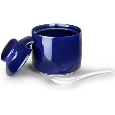 Cuenco de azúcar de 8 oz con tapa y cuchara, tarro de azúcar de cerámica dispensador de azúcar s Foto 1 de 4