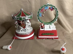 Holiday Time Xmas Carousel & Roller Coaster Loop Sound & Lights 2014 Working - Picture 1 of 15