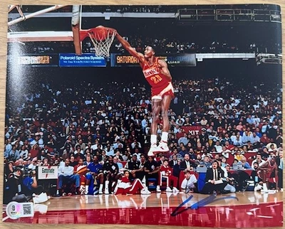 DOMINIQUE WILKINS ATLANTA HAWKS SIGNED AUTO 8X10 PHOTO BECKETT BGS AUTOGRAPHED A - Image 1 of 3