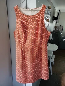 Vestido Vintage Gap Mujer 14 Naranja Estampado Geométrico Retro Mod Corto Mini Verano - Imagen 1 de 8