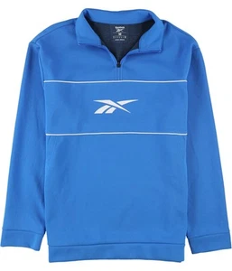 Reebok Mens Double Knit 1/4 Zip Sweatshirt, Blue, Medium - Picture 1 of 2
