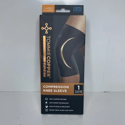 Tommie Copper Sport Knee Brace Black Compression 1 Sleeve Joint Pain Relief L/XL - Image 1 of 4