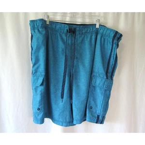 Ocean Pacific Swim Trunks Board Shorts Mens 3XL Teal Mesh Lined Drawstring - Picture 1 of 5