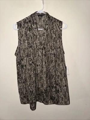 ANNE KLEIN Womens Tie Neck Sleeveless Print Blouse Top size 1X Business - Image 1 of 4