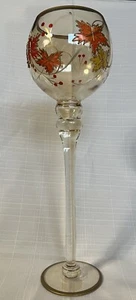CHARISMA HURRICANE MUNDGEBLASEN/BEMALT GLAS KERZENHALTER HERBSTBLÄTTER 15-1/2" - Bild 1 von 24