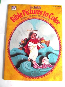 Vintage Coloring Book Bible Pictures to Color New Testament Whitman 1976 S3 - Picture 1 of 4