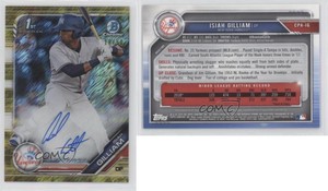 2019 Bowman Chrome Prospects HTA Gold Shimmer Refractor /50 Isiah Gilliam Auto