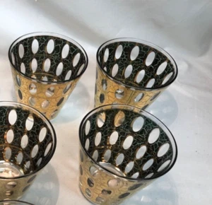 Set 4 culver glass barware pisa old fashion 24k - Picture 1 of 7