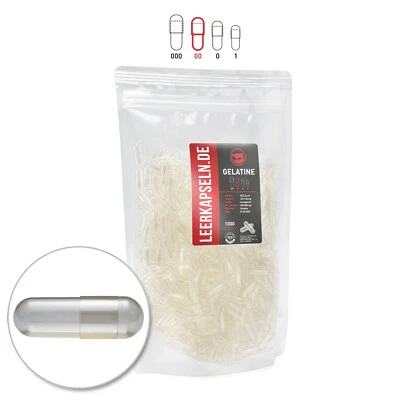 Leerkapseln Gelatine | 1000 Stück | Gr 00 | ganze Kapseln leer - Bild 1 von 4
