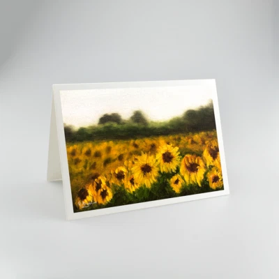 Sunflower Field - A5 High Quality 312gsm Blank Greetings Cards - Image 1 of 4