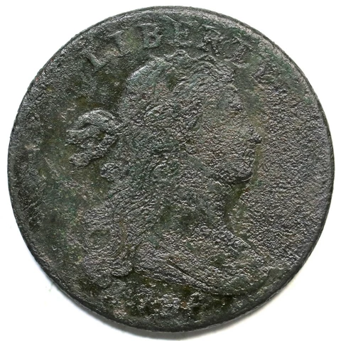 1796 S-95 R-5+ Draped Bust Large Cent Coin 1c Cover