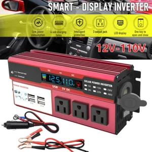 Car Power Inverter 1500W 3000W DC 12V to AC 110V Pure Sine Wave Solar Converter - Picture 1 of 11