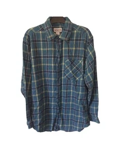Carhartt Green Plaid Flannel Shirt Long Sleeve Button Down Cotton Mens Medium - Picture 1 of 4