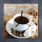 Orologio Da Parete 30x30 cm Vetro Temperato Decorazione Caffè marrone