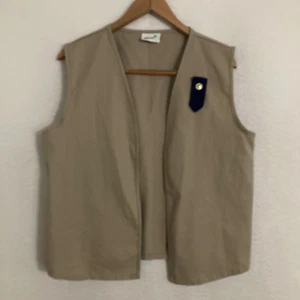 Girl Scouts Cadette Senior Ambassador Uniform Vest Size L Teen Khaki Blank - Picture 1 of 7