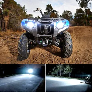 100W HEADLIGHTS FOR YAMAHA GRIZZLY 660, 400, 450, 350, 125 SUPER WHITE LED BULBS - Picture 1 of 13