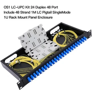 24 Duplex 48 Port LC-OS1 Rack Mount Enclosure Box Fiber SingleMode LC-UPC -745 - Picture 1 of 3
