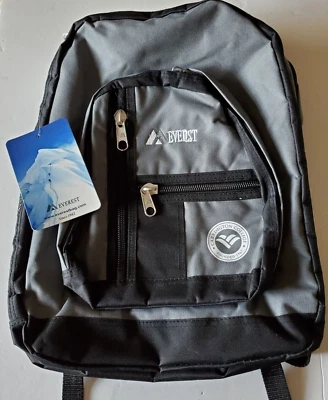Bolso Mochila Everest Nuevo con Etiquetas Negro y Gris Talla 18"X14"X6.5 Foto 1 de 4