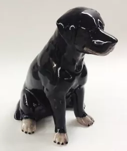 SCHWARZER LABRADOR RETRIEVER KERAMIK SPARSCHWEIN - Bild 1 von 4