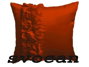 4 PC Stylish 15x15 Frill Satin Camelia Red Cushion Cover Free Shipping - Picture 1 of 4